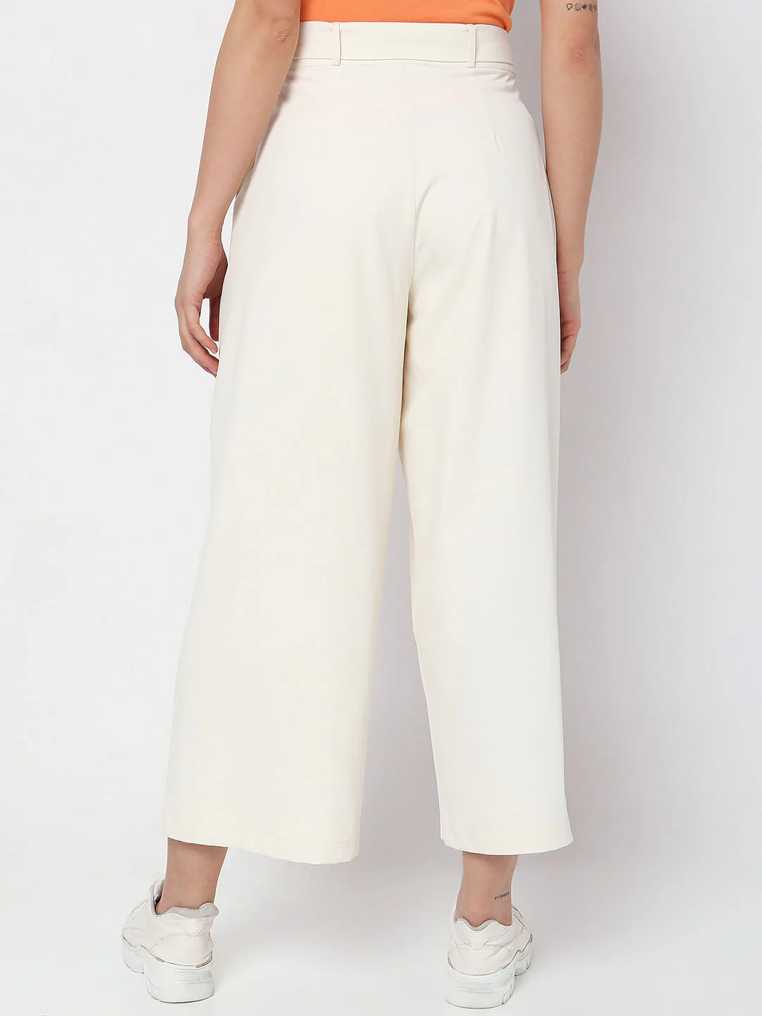 Beige High Rise Wide Leg Pants - Image 4