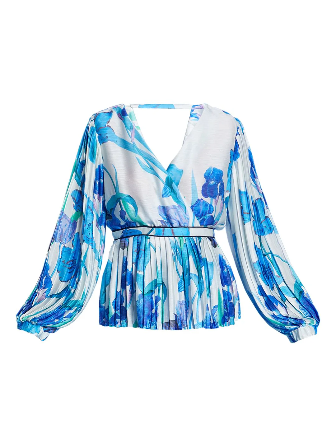 White Pleated Floral Top - Image 7