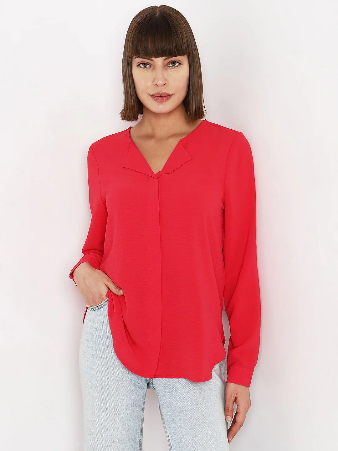 Magenta Solid Shirt - Image 2