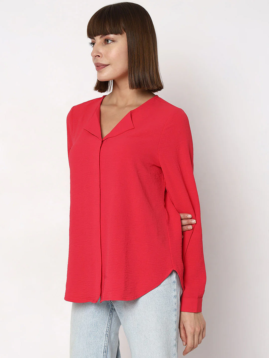 Magenta Solid Shirt - Image 3