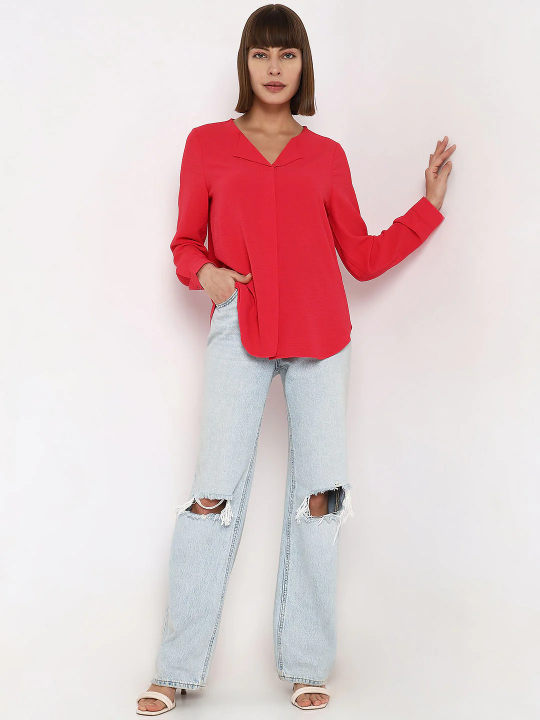 Magenta Solid Shirt - Image 5