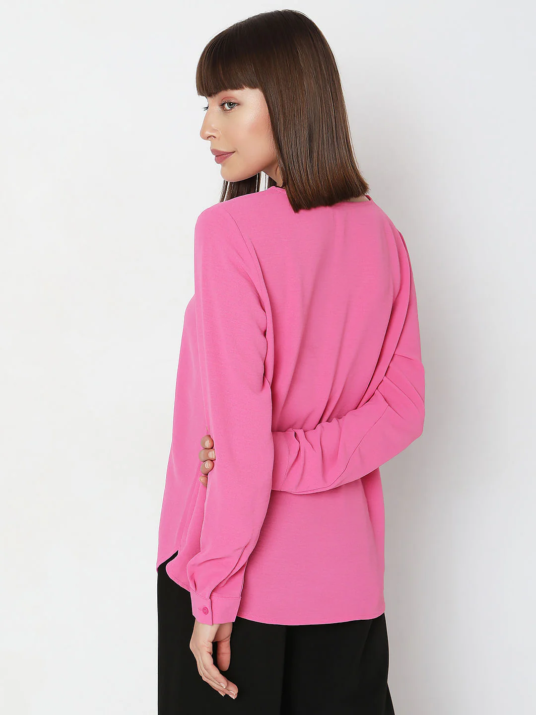 Pink Folded Collar Top - Image 4