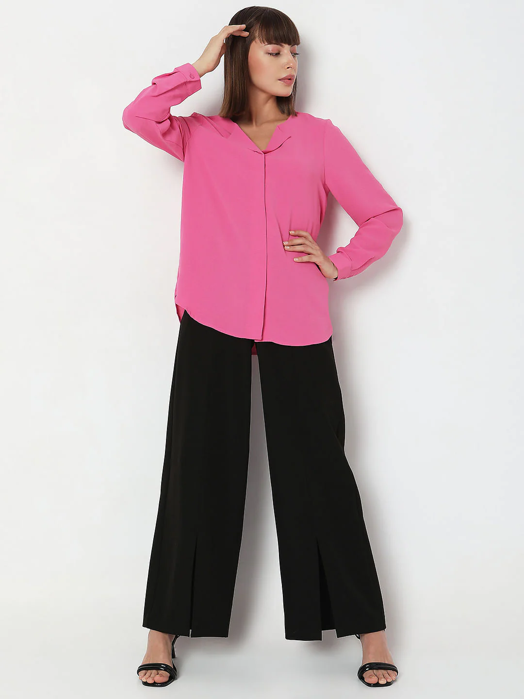 Pink Folded Collar Top - Image 5