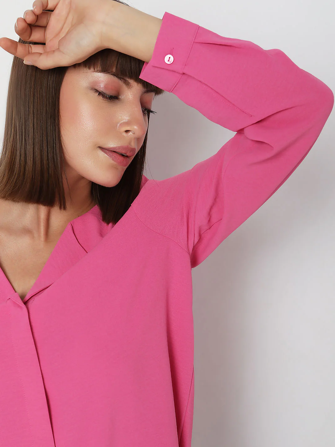 Pink Folded Collar Top - Image 6