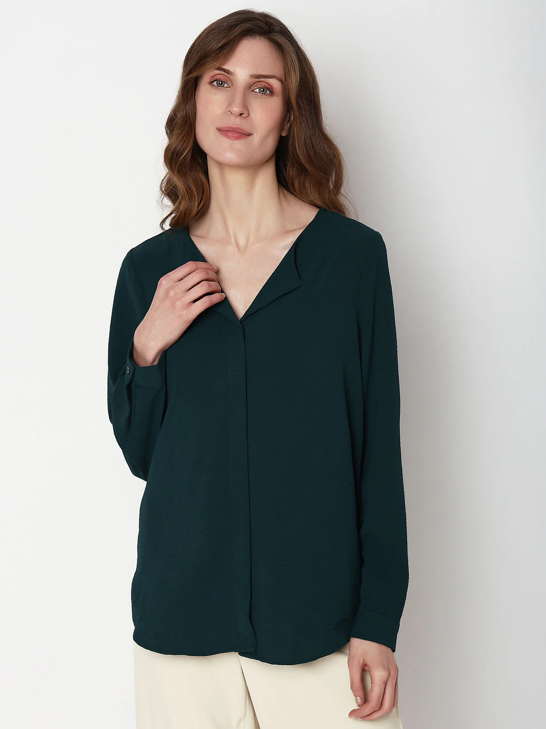 Dark Green Solid Shirt - Image 2