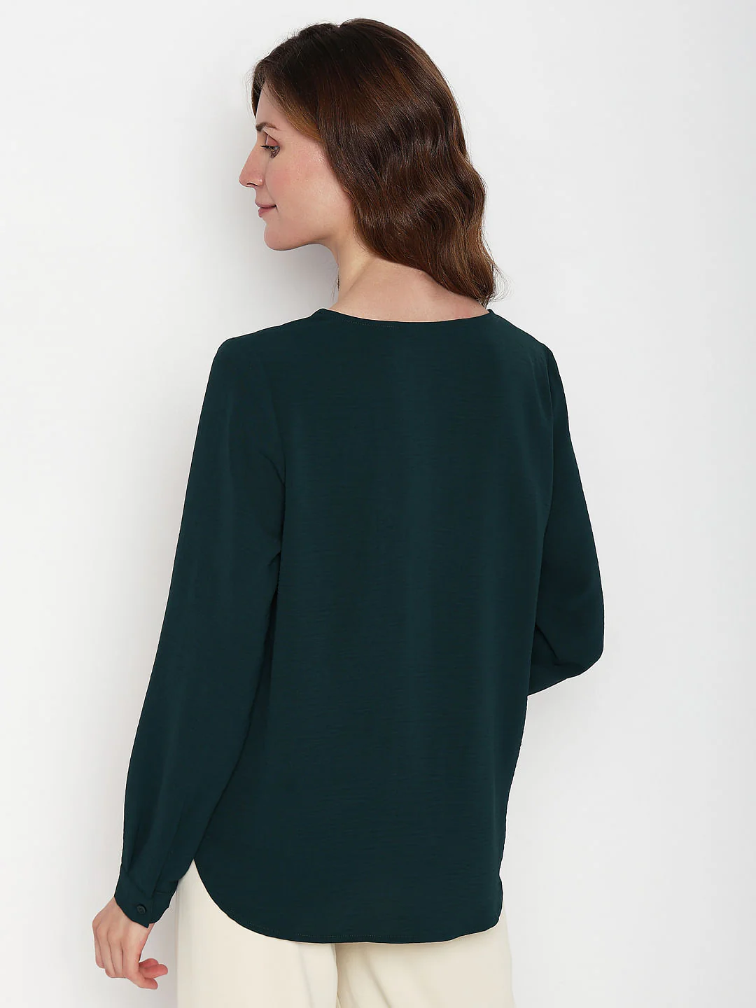 Dark Green Solid Shirt - Image 4