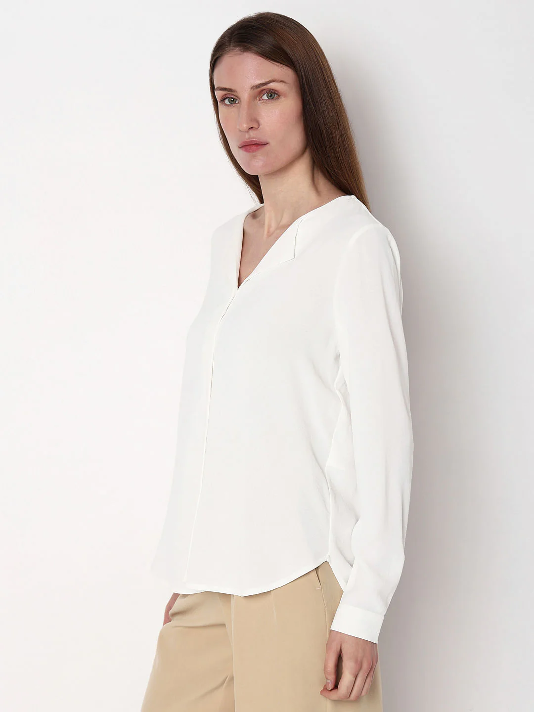 White Solid Shirt - Image 3