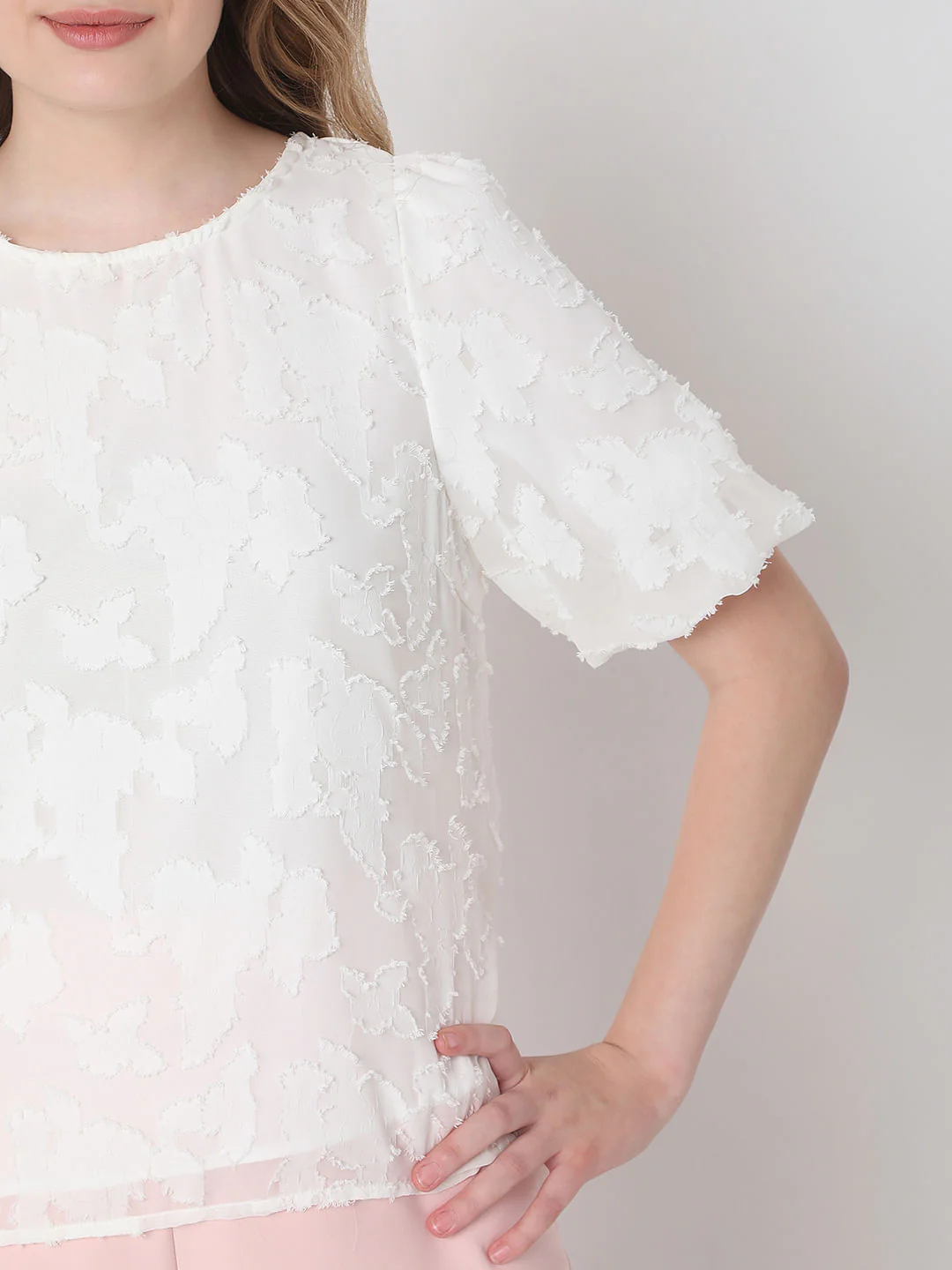 White Abstract Print Top - Image 6