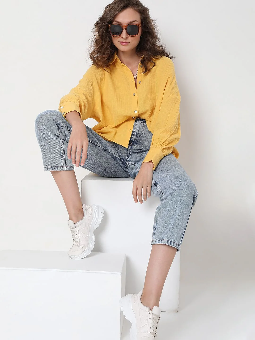 Mustard Textured Shirt