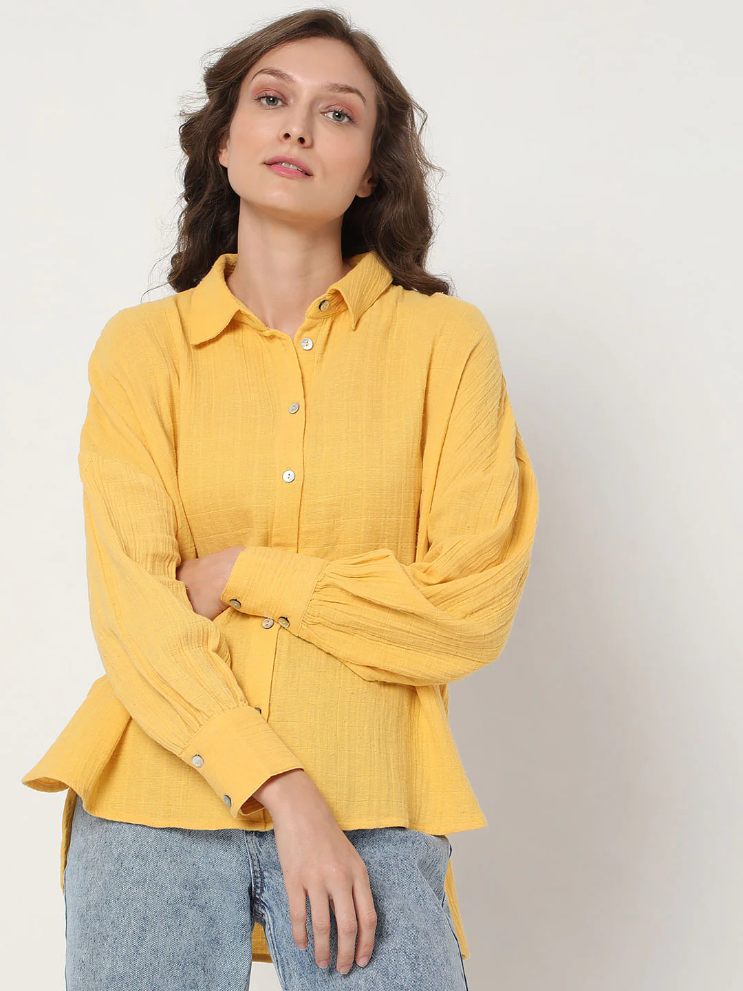 Mustard Textured Shirt - Image 2