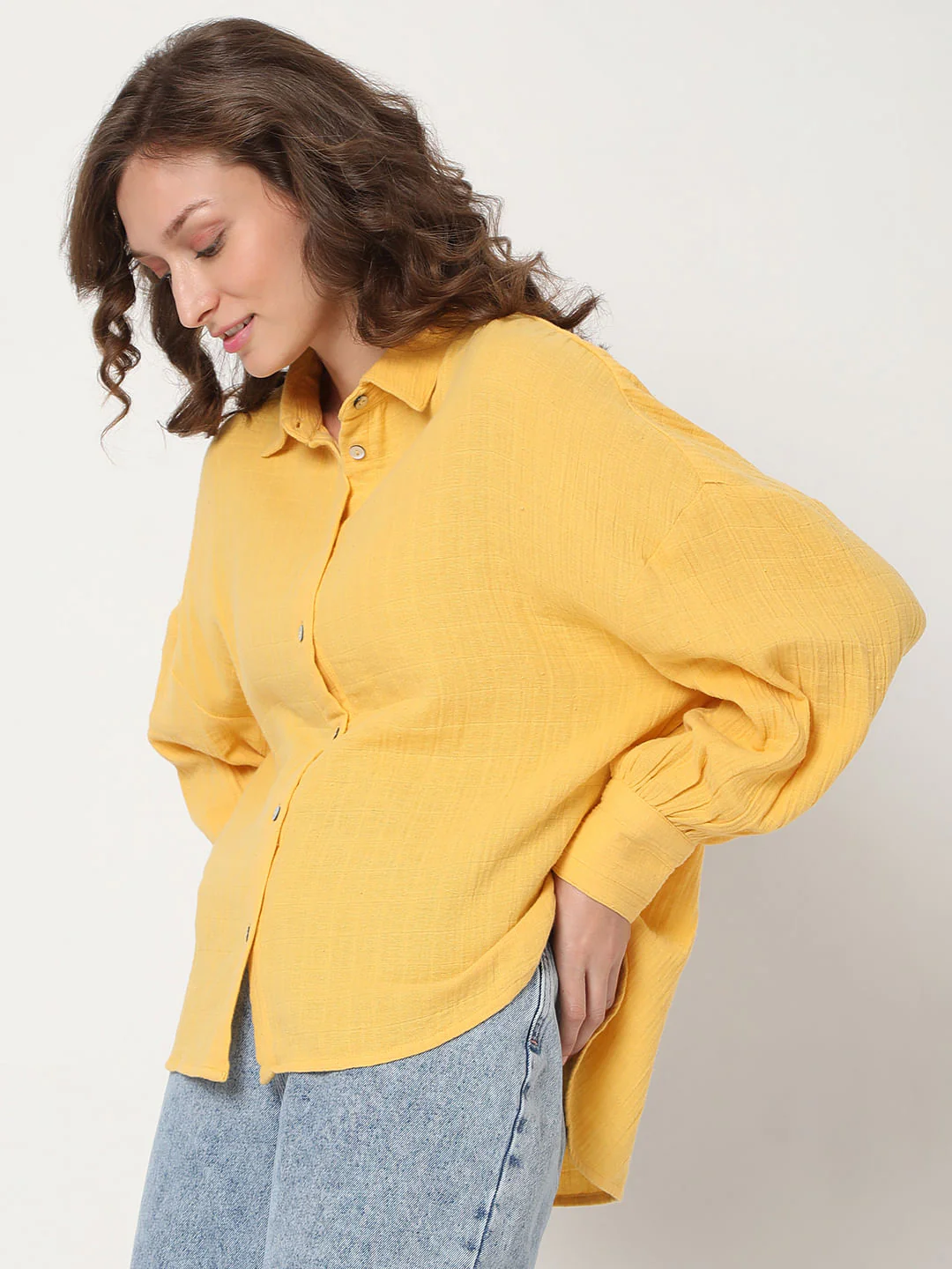 Mustard Textured Shirt - Image 3