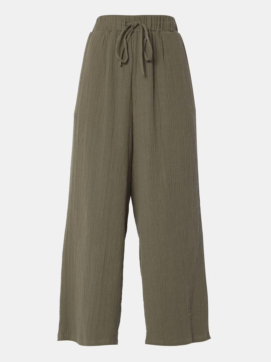 Green High Rise Wide Leg Pants - Image 7
