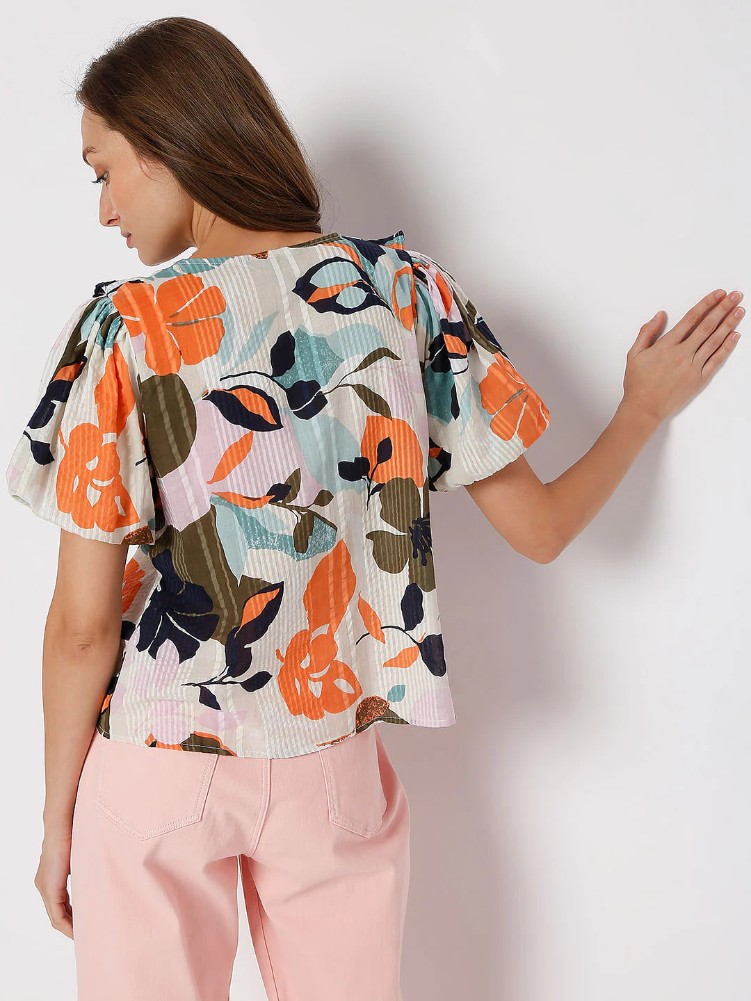 Beige Floral Print Top - Image 4