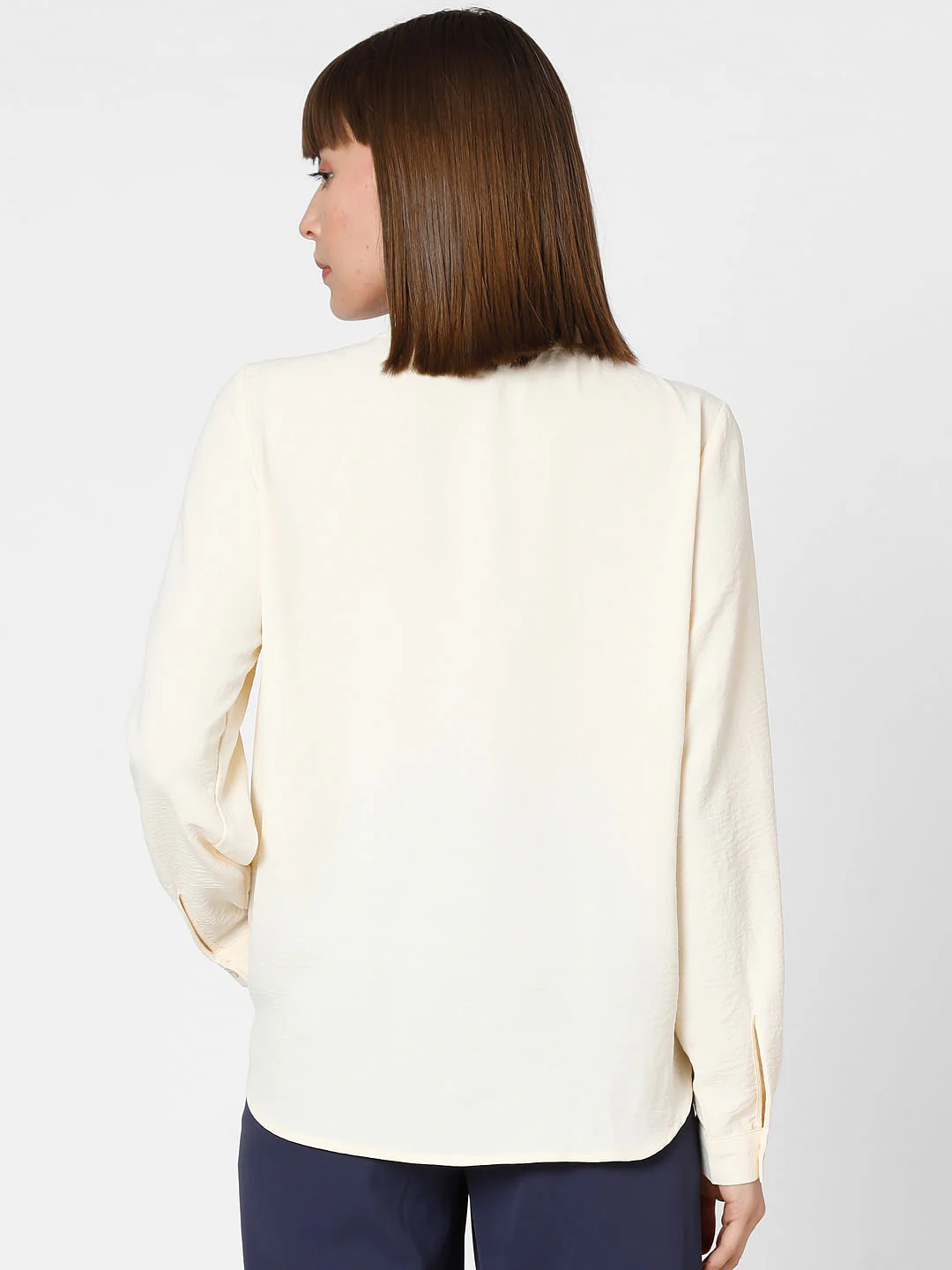 Ecru Folded Collar Top - Image 4