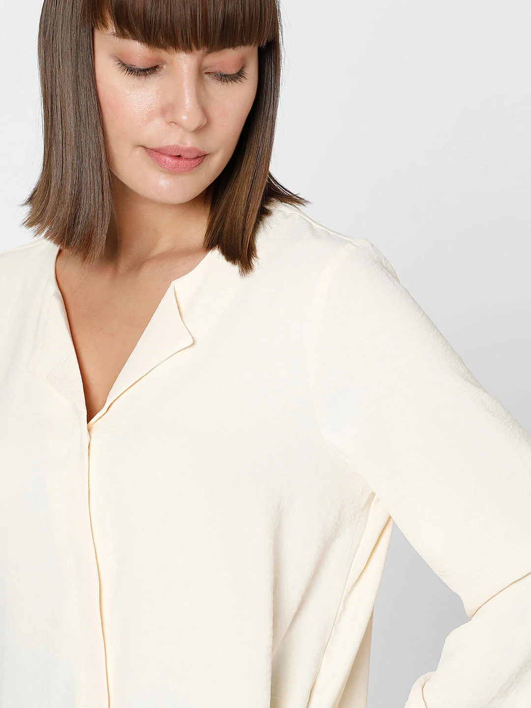 Ecru Folded Collar Top - Image 6