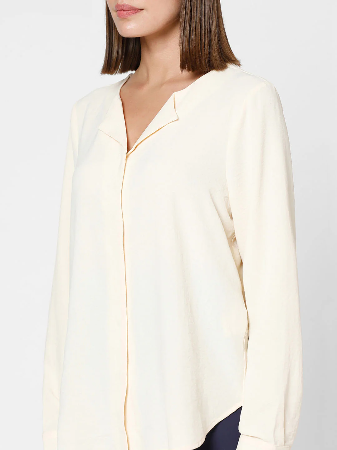 Ecru Folded Collar Top - Image 8