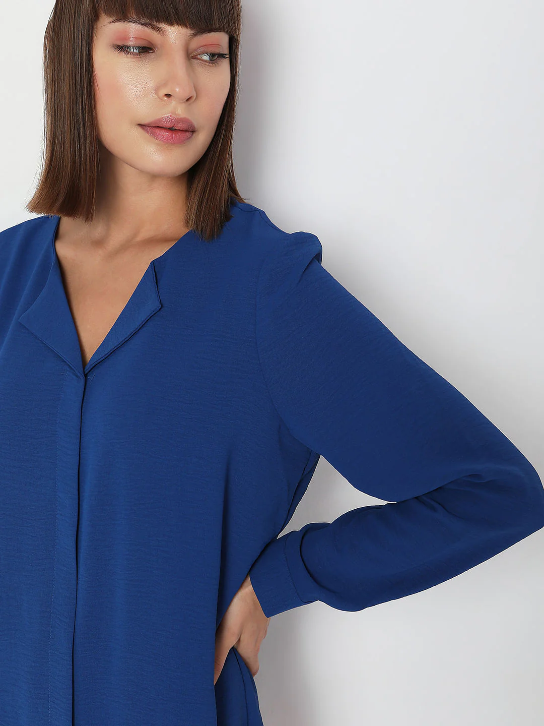 Blue Folded Collar Top - Image 6