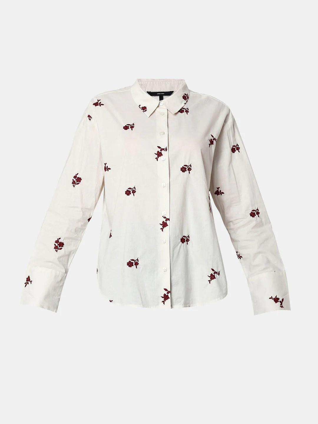 Beige Floral Embroidered Shirt - Image 7
