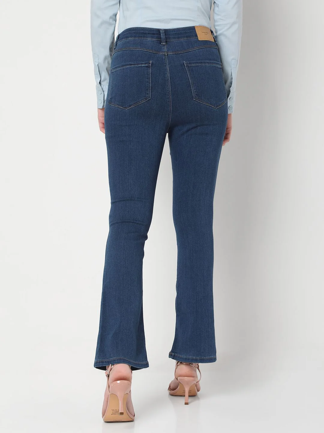 Blue High Waist Bootcut Jeans - Image 4