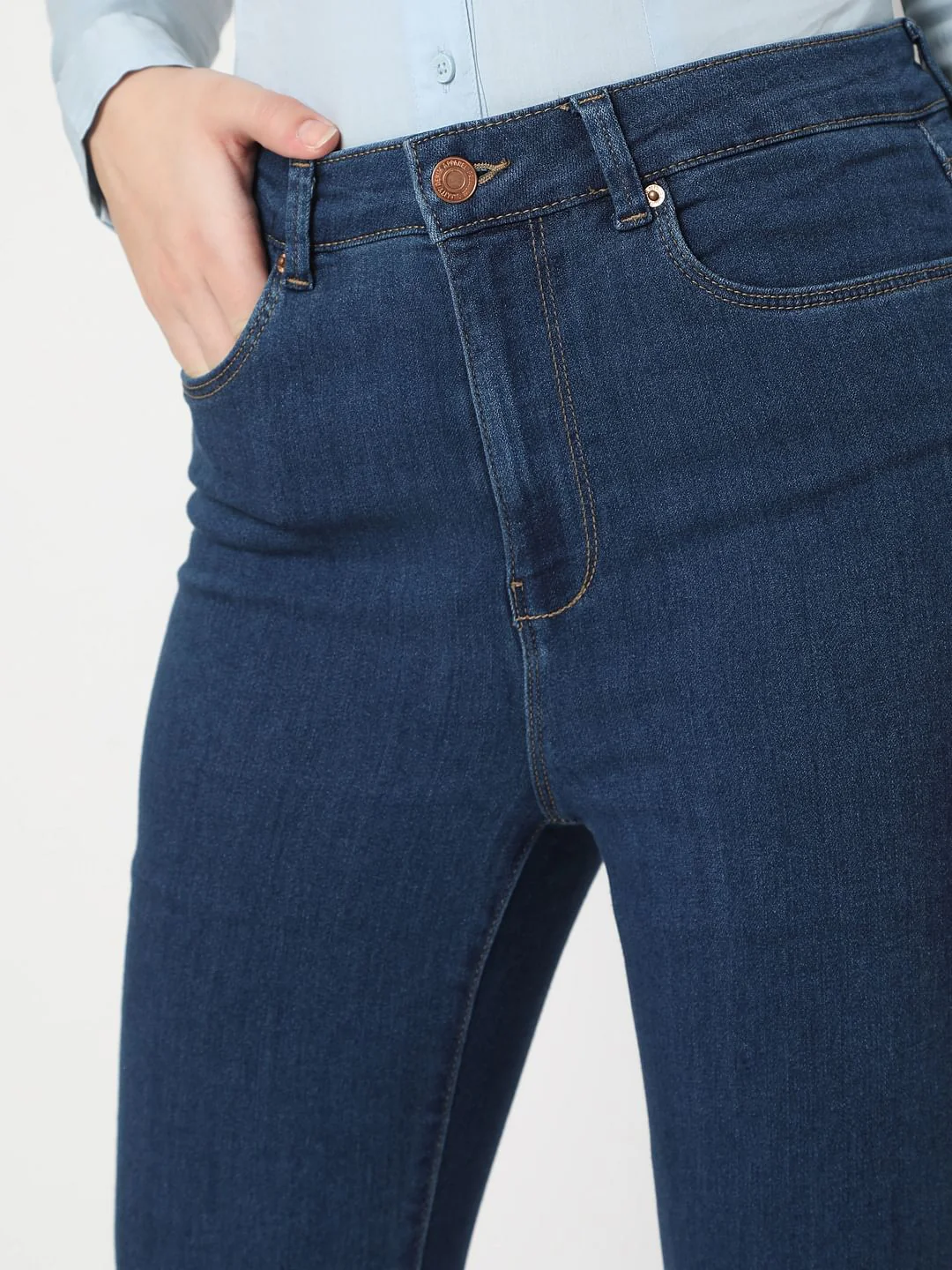 Blue High Waist Bootcut Jeans - Image 5