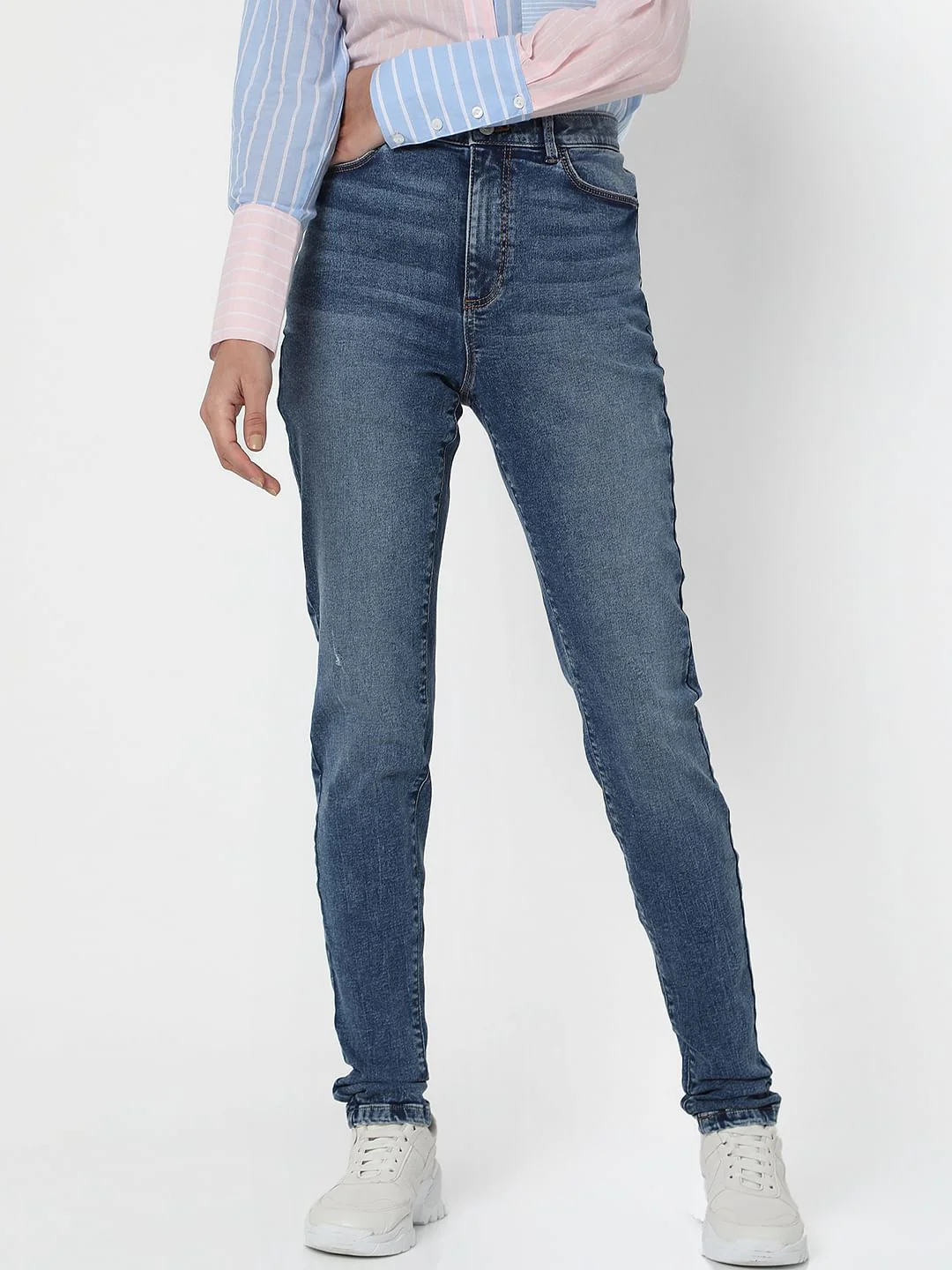 Blue High Waist Wendy Skinny Jeans - Image 2