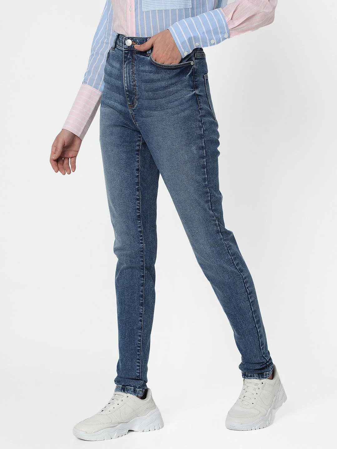 Blue High Waist Wendy Skinny Jeans - Image 3
