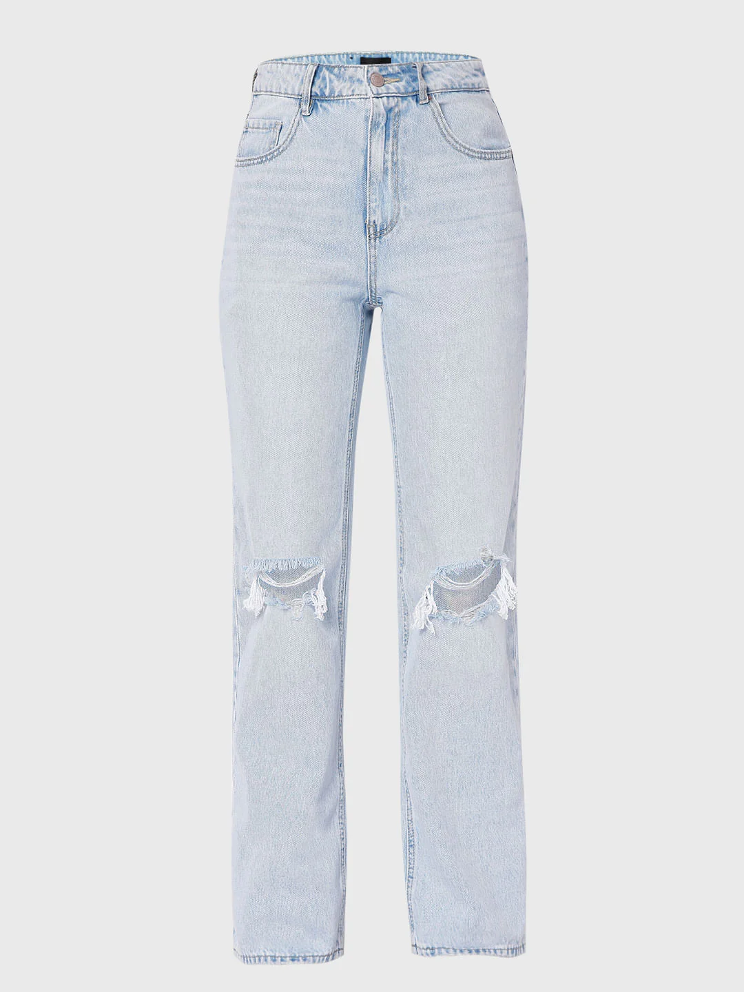 Light Blue Ripped Loose Fit Jeans - Image 7