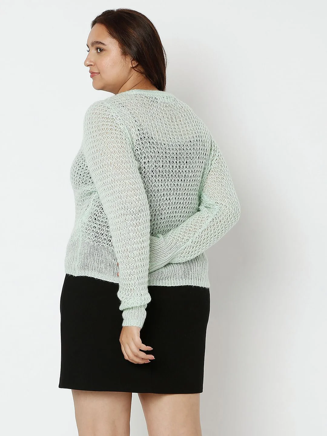 Curve Green Flat Knit Top - Image 4