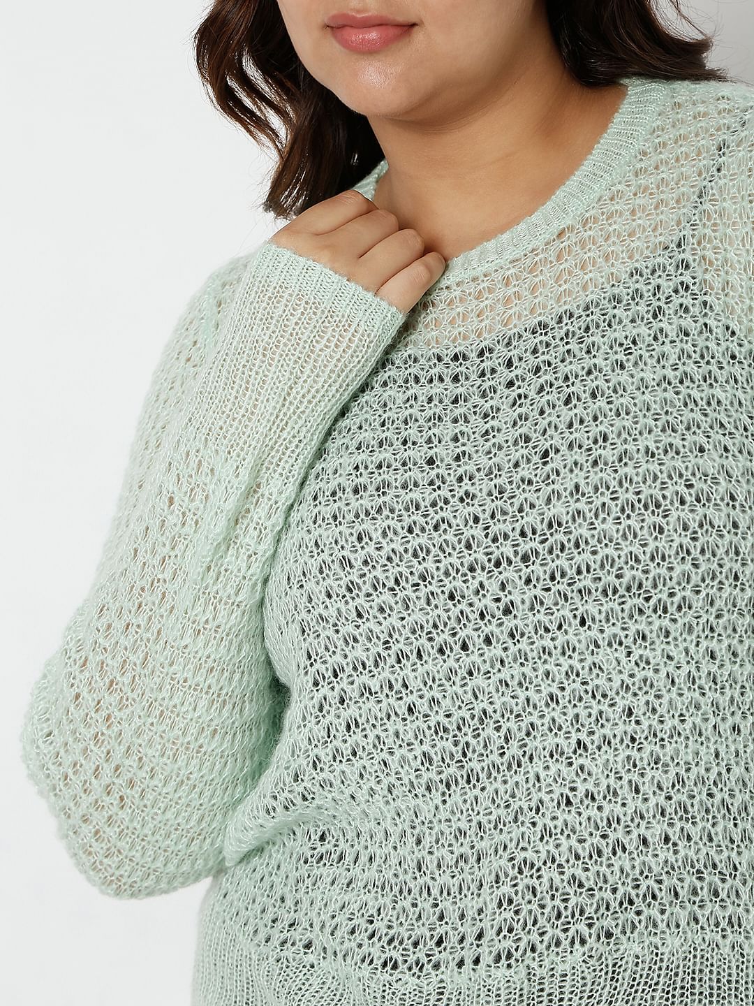 Curve Green Flat Knit Top - Image 6