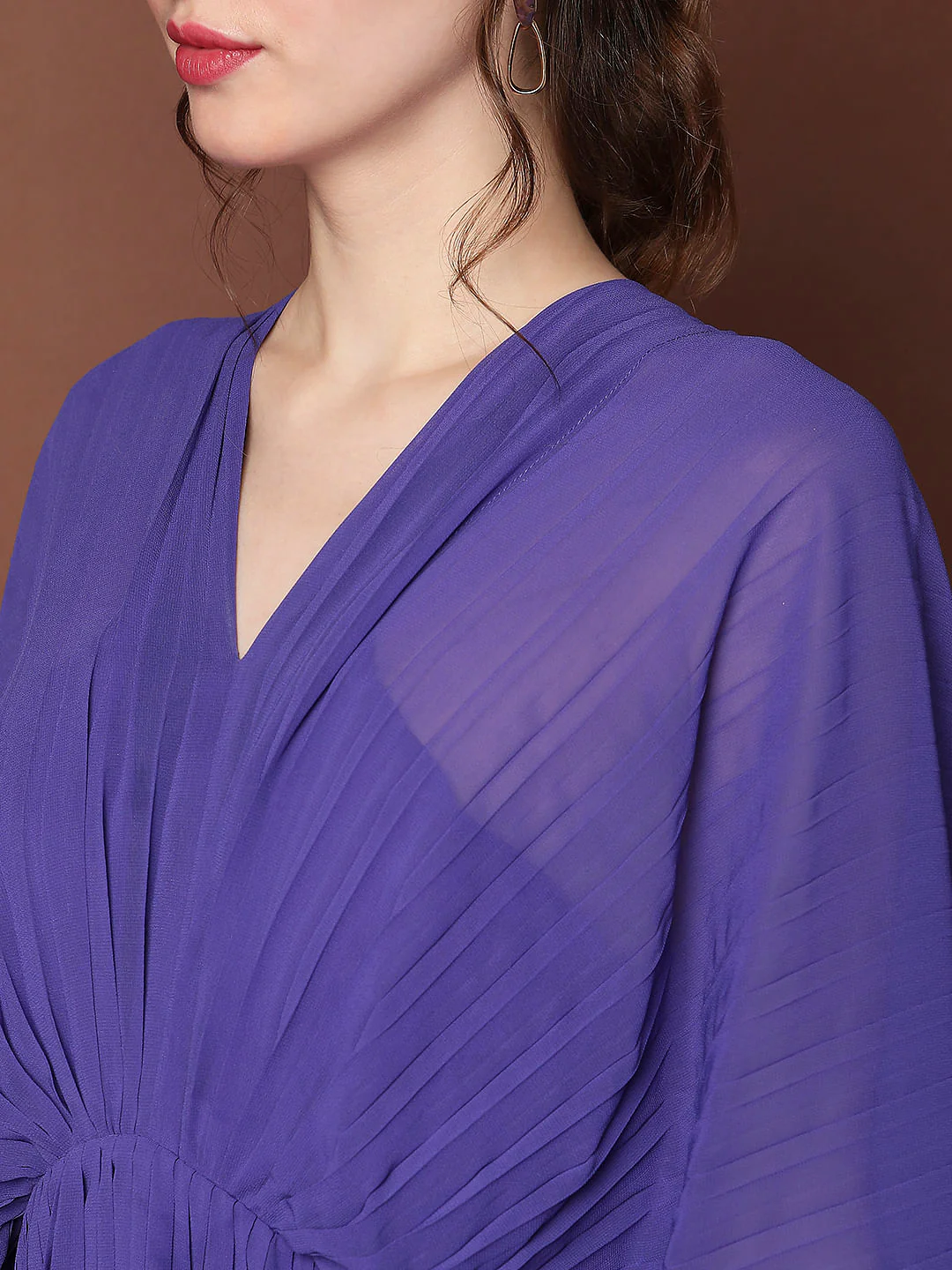 Marquee Purple Pleated Maxi Dress - Image 7