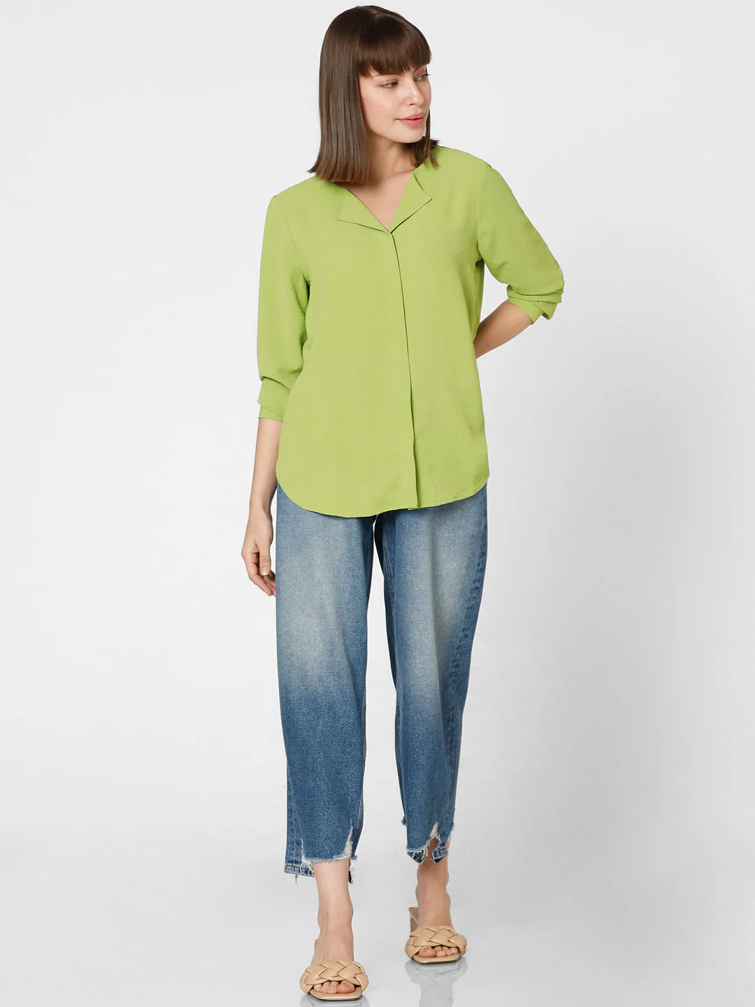 Green Folded Collar Top - Image 5