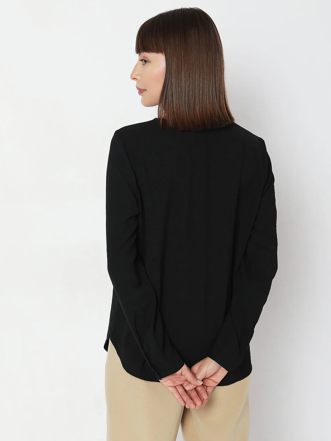 Black Folded Collar Top - Image 4