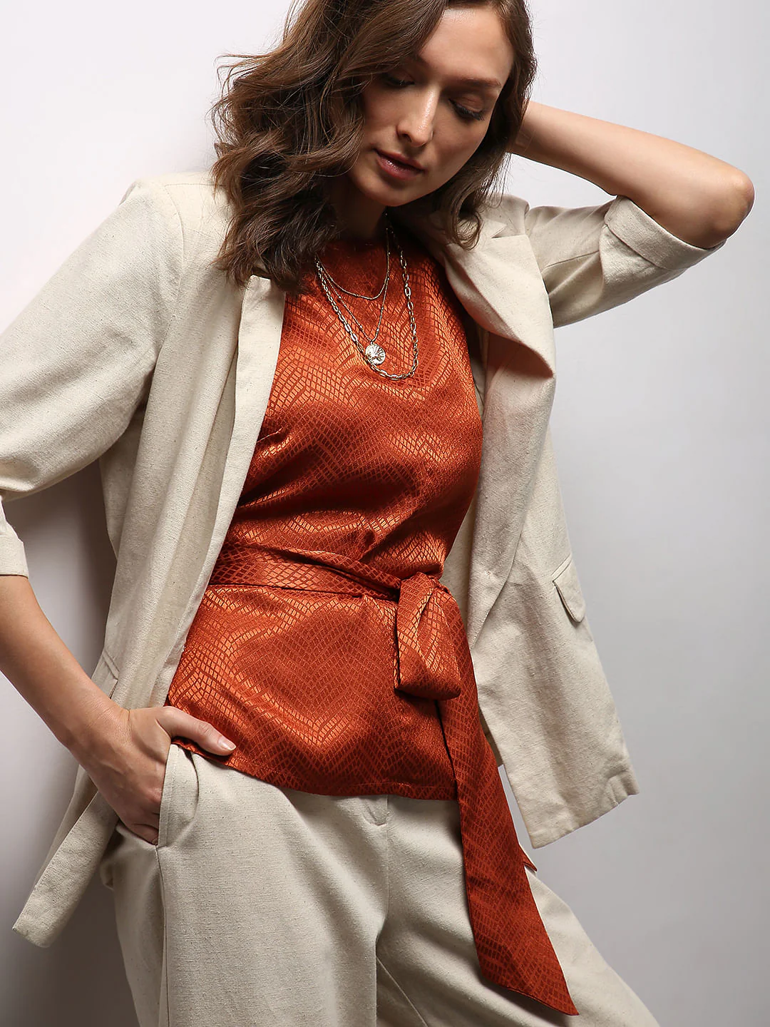 Rust Red Tie-Up Top