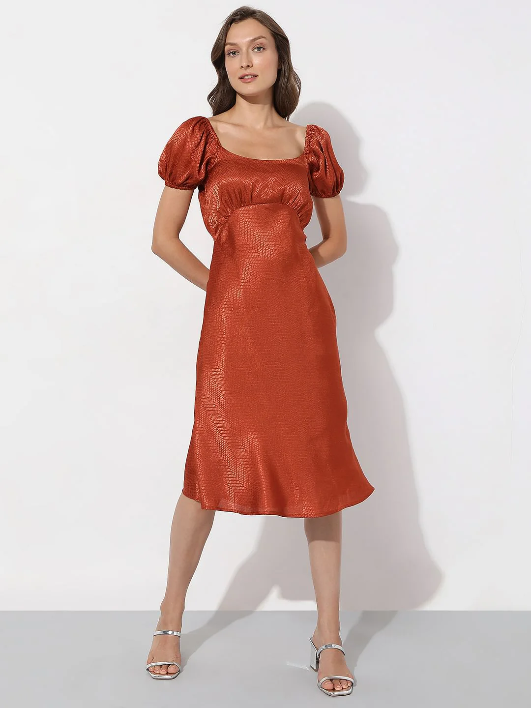 Rust Red Midi Dress - Image 2