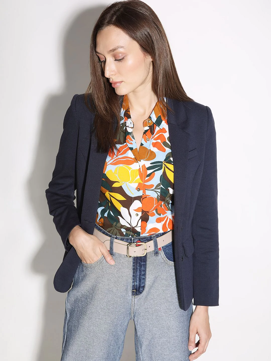 Orange Floral Shirt