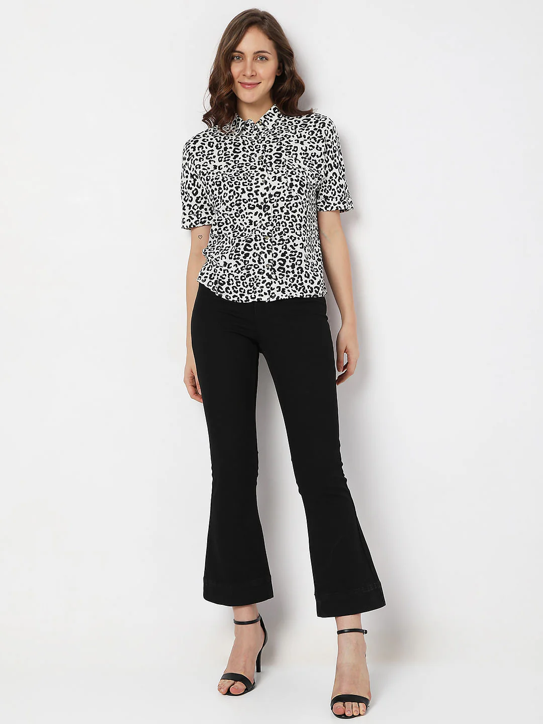 White Abstract Print Shirt - Image 5
