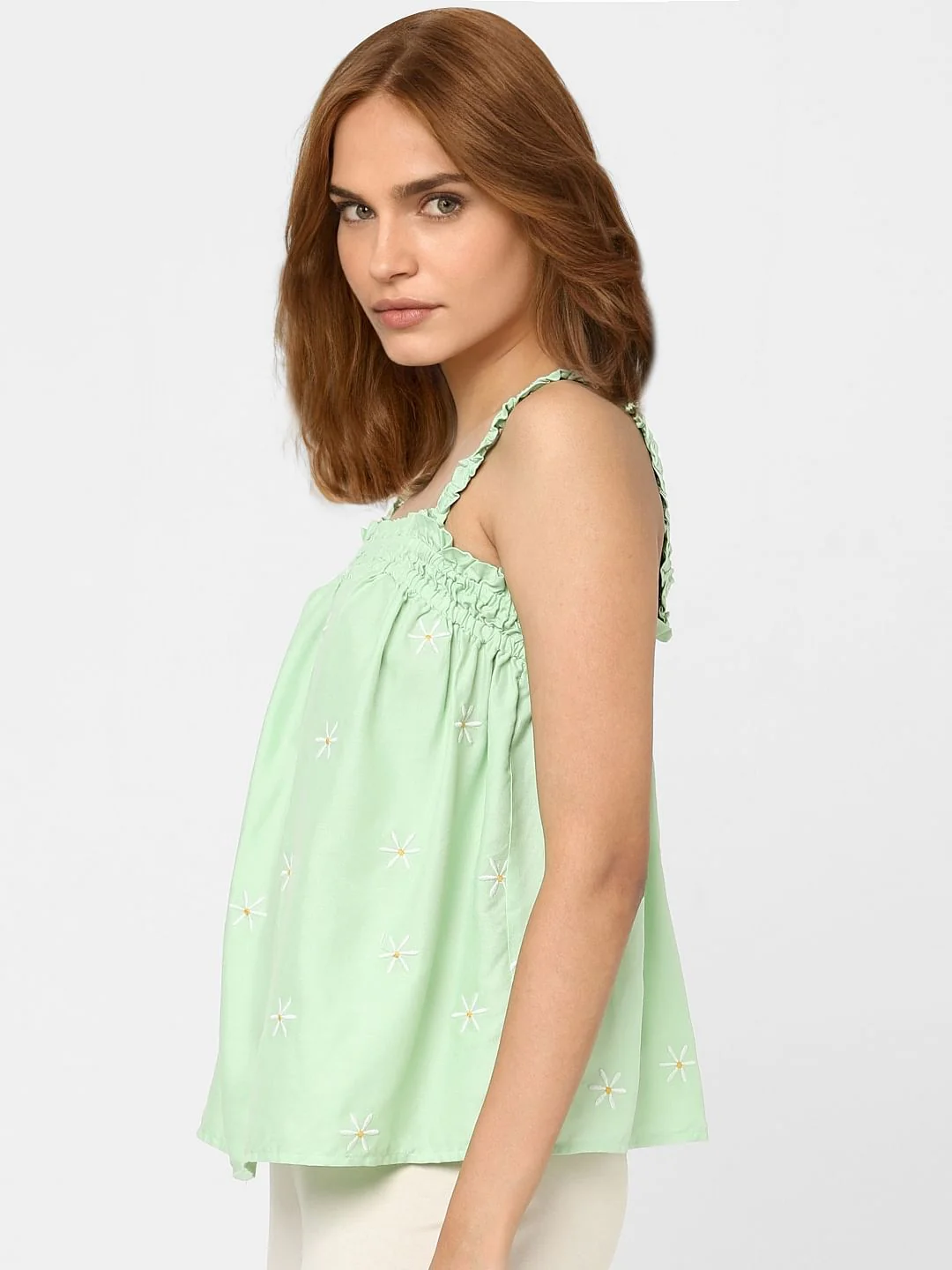 Green Embroidered Strappy Top - Image 2