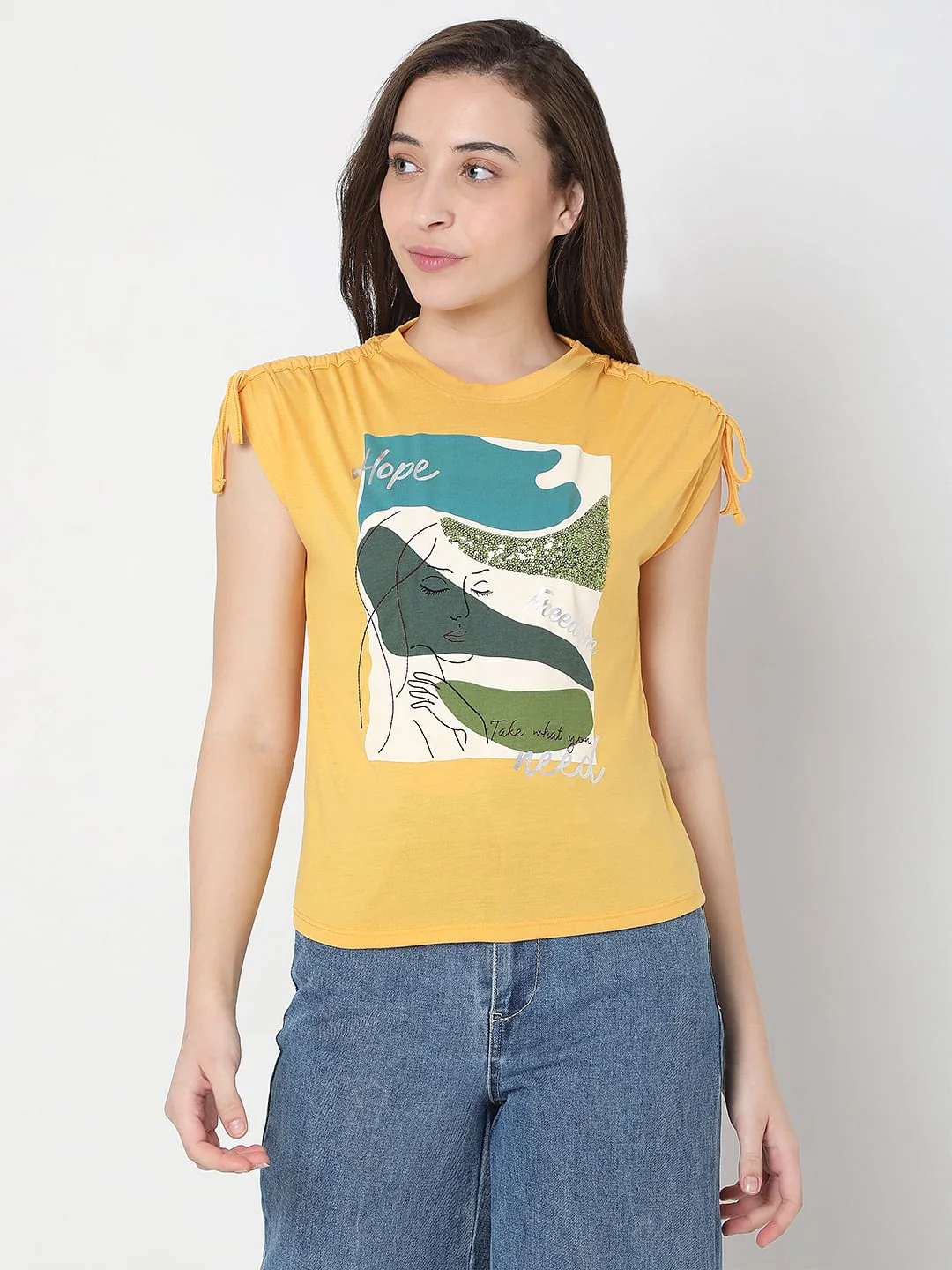 Yellow Graphic Print T-Shirt - Image 2