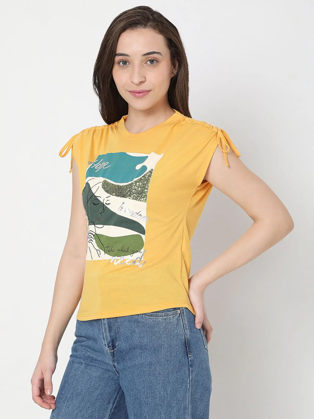 Yellow Graphic Print T-Shirt - Image 3