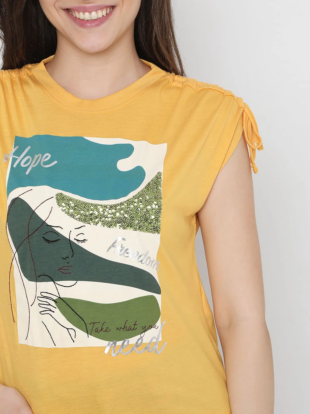 Yellow Graphic Print T-Shirt - Image 6