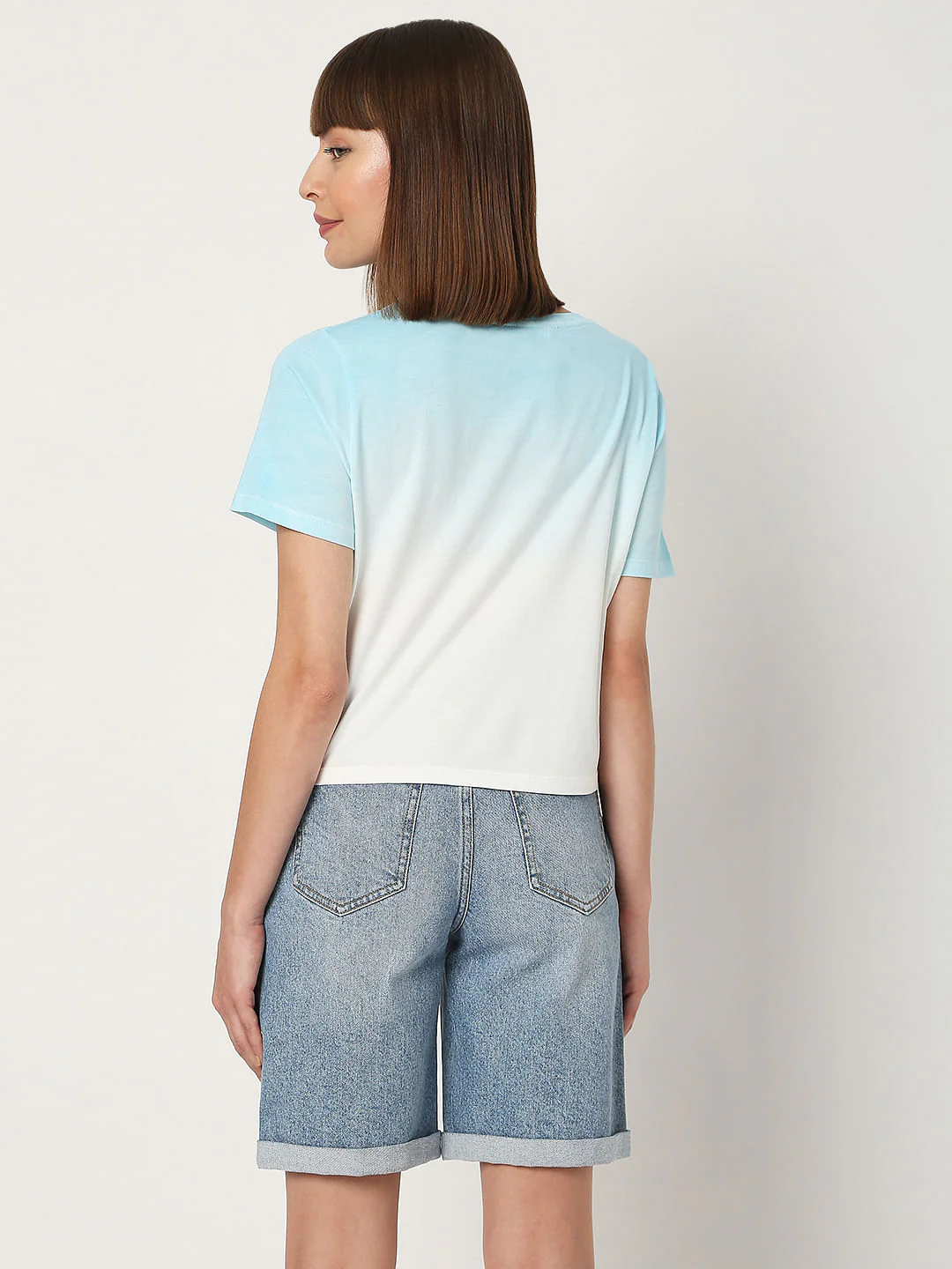 Blue Text Print T-Shirt - Image 4