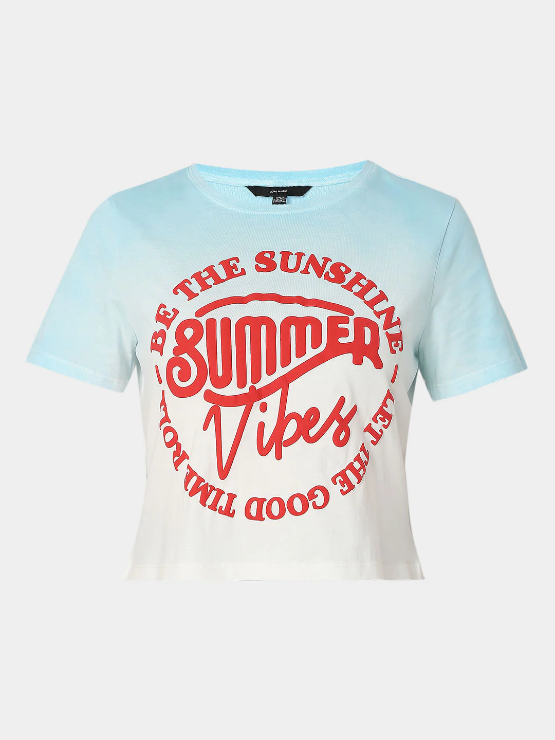 Blue Text Print T-Shirt - Image 7