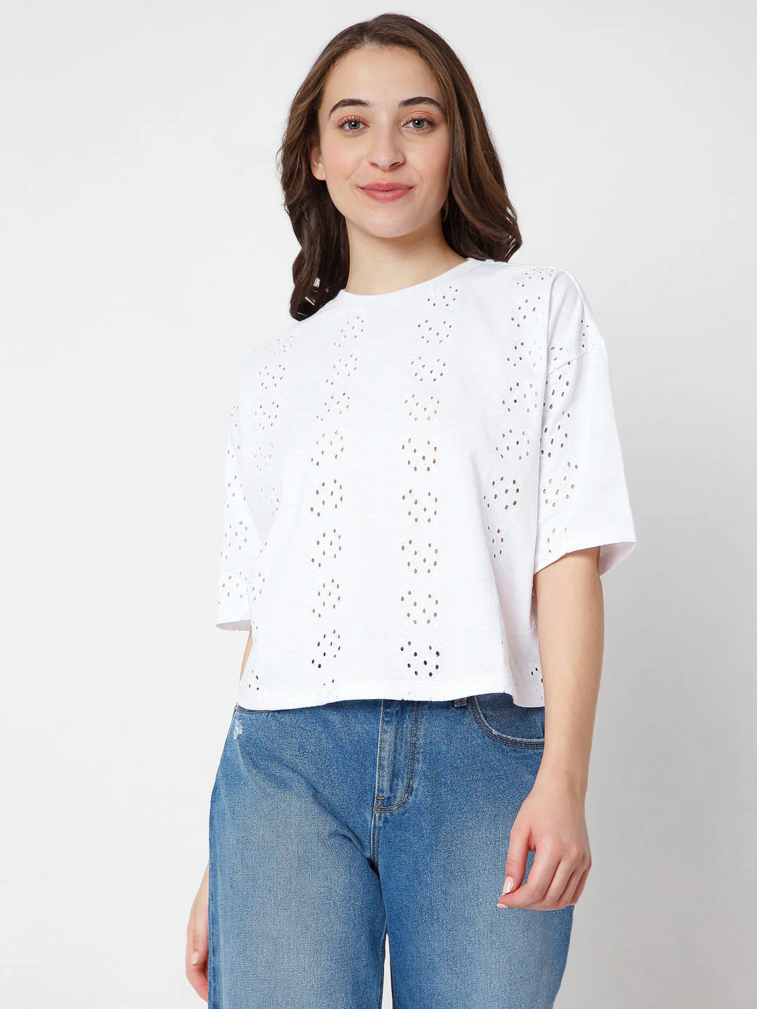 White Schiffli T-Shirt - Image 2