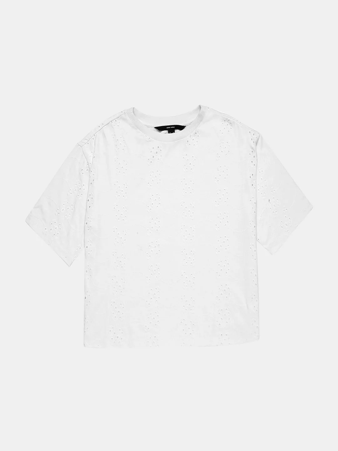 White Schiffli T-Shirt - Image 7