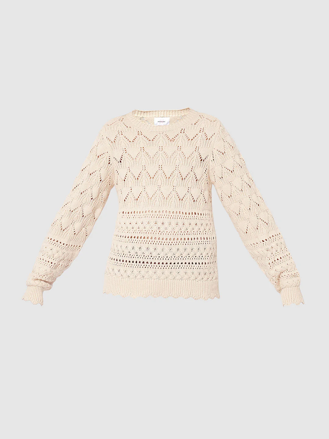 Girls Beige Knit Pullover - Image 6