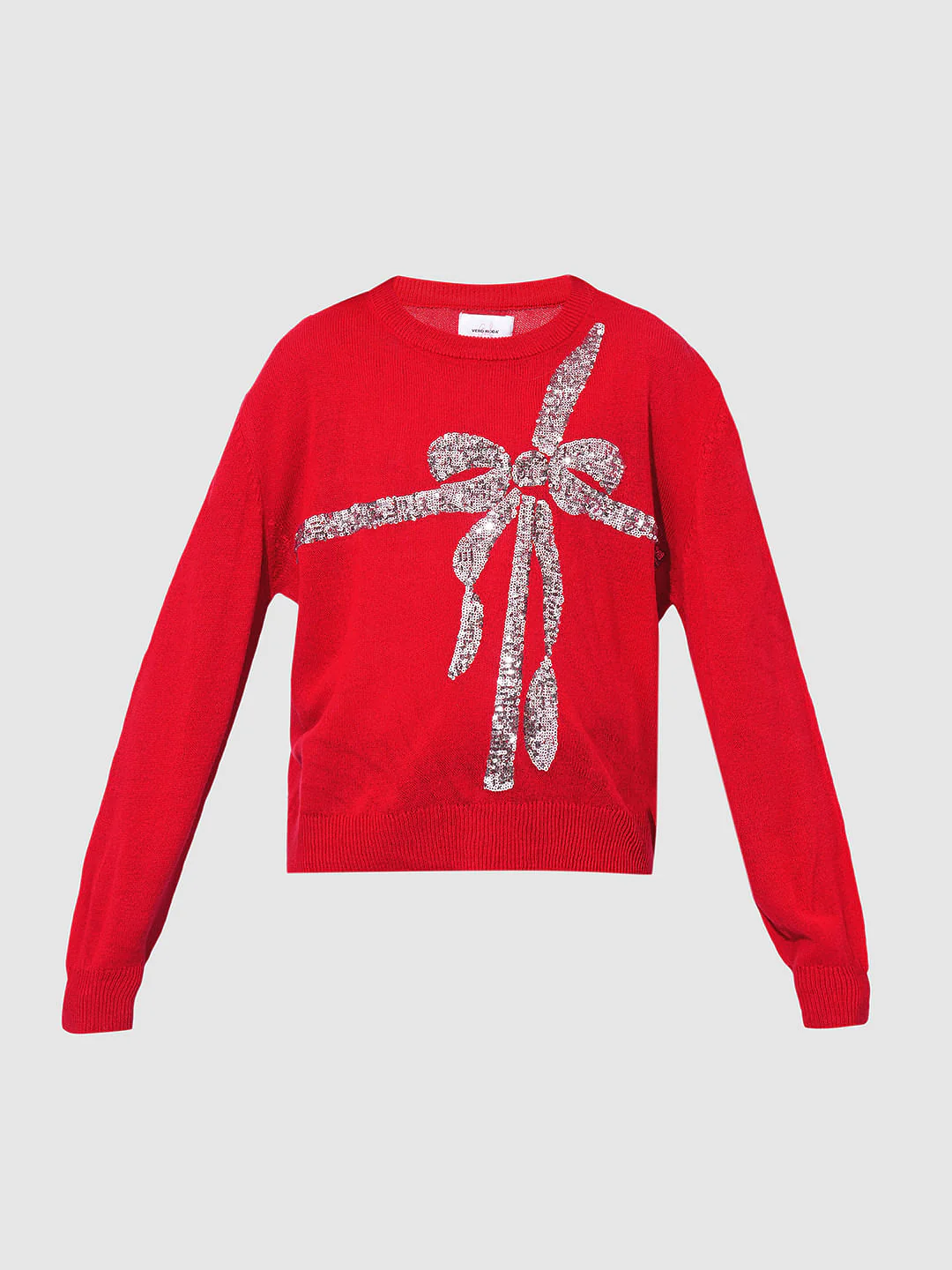Girls Red Shimmer Knit Top - Image 6