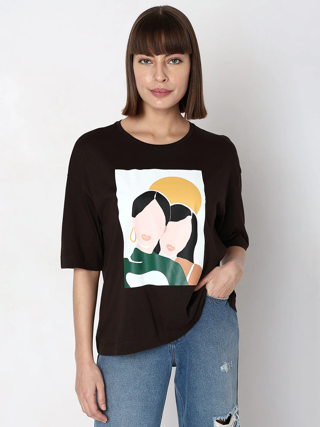 Black Graphic Print T-Shirt - Image 2