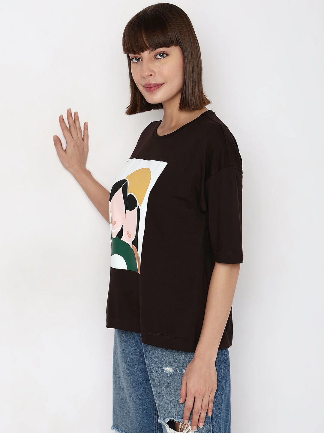 Black Graphic Print T-Shirt - Image 3
