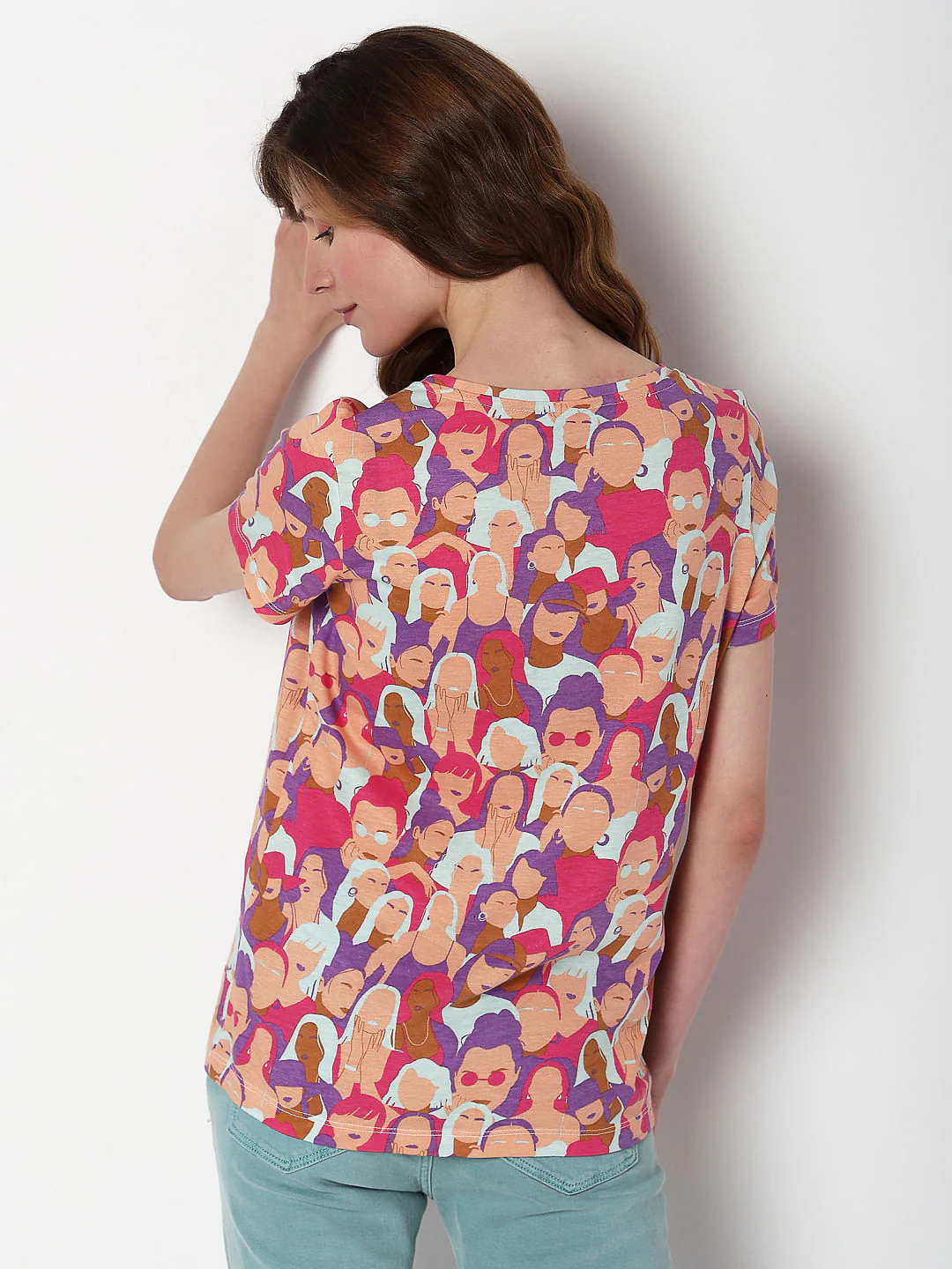 Pink Face Print T-Shirt - Image 4