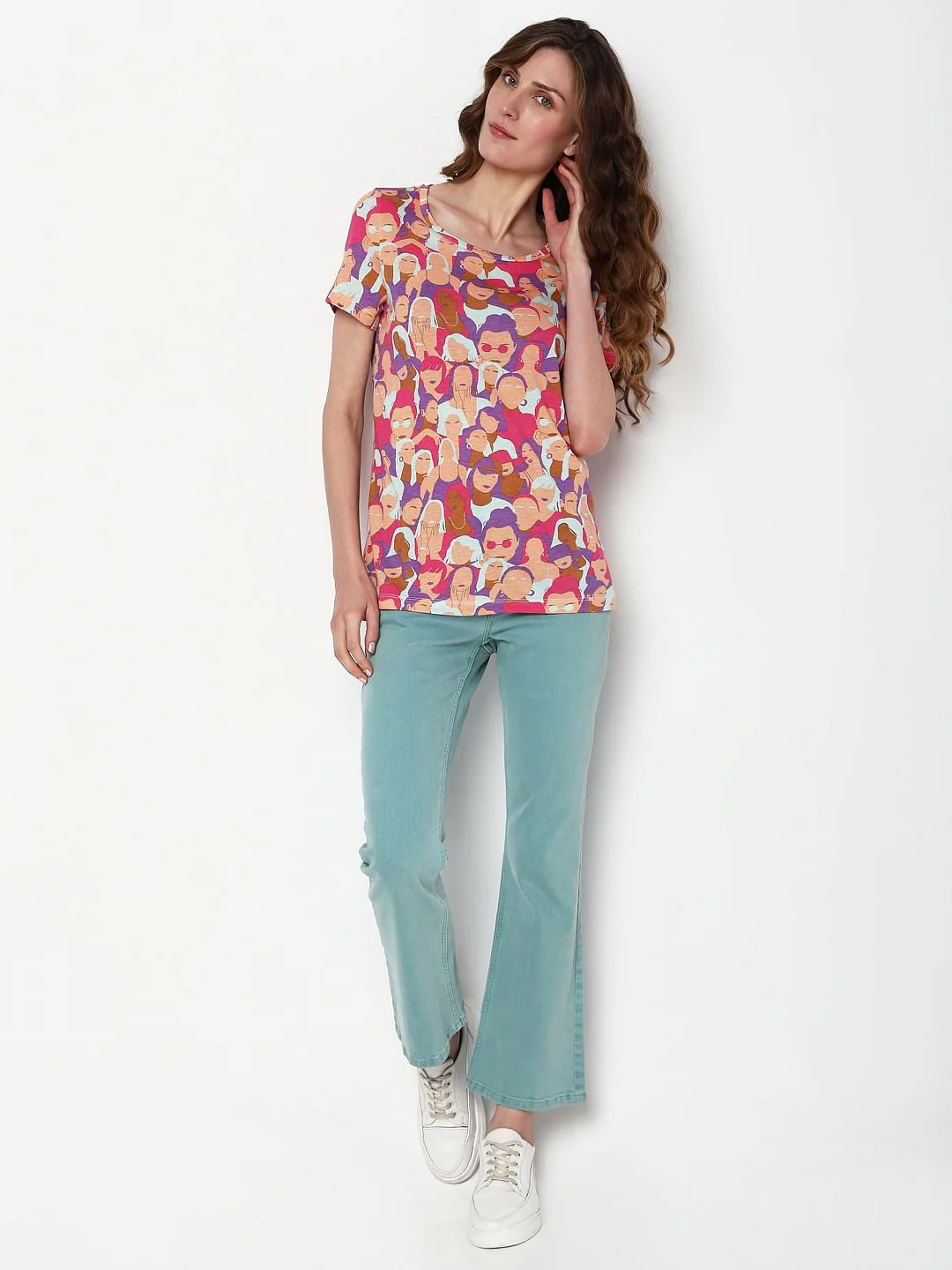 Pink Face Print T-Shirt - Image 5